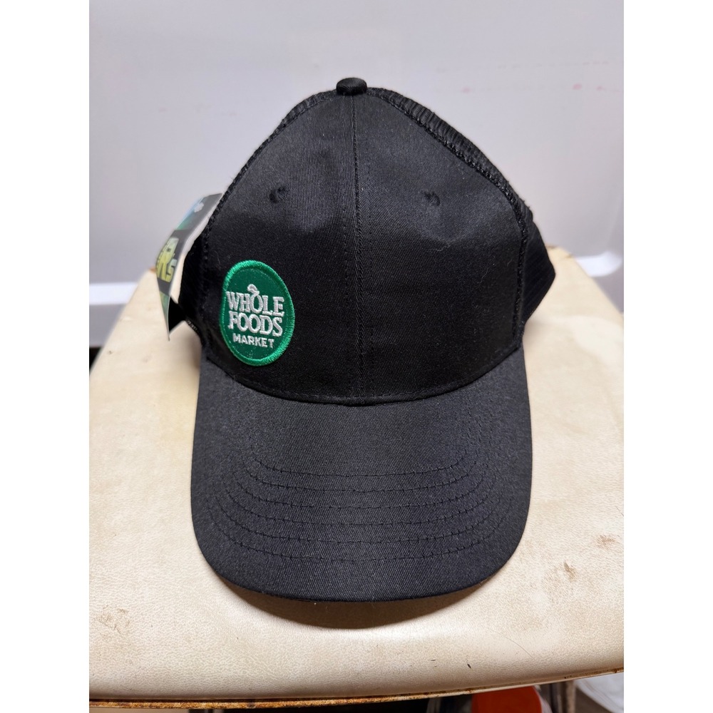 Whole Foods Market East Asheville Trucker Hat Black Mesh Snapback RPET New